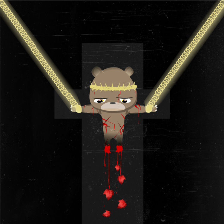 Besides this being horribly graphic for pic art. Poor TedYe Bear is being tortured and forced to watch.