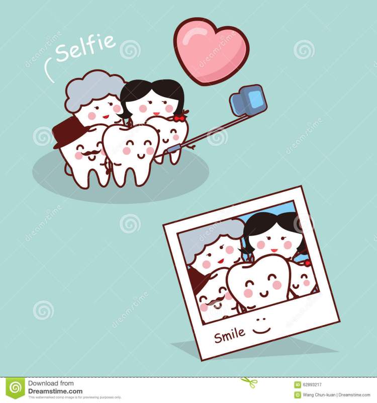 happy-cartoon-tooth-family-selfie-take-great-health-dental-care-concept-62893217